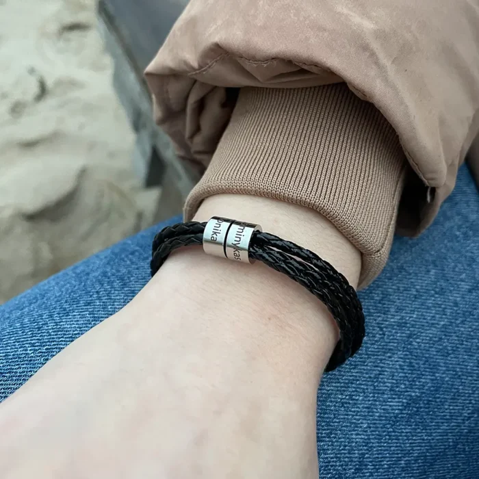 Unisex isikupärastatud käevõru kallite inimeste nimede/kuupäevadega - Image 3